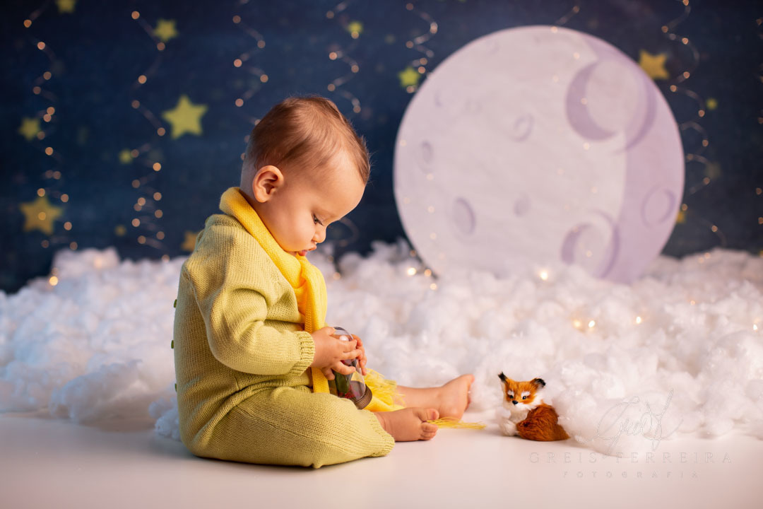 Pequeno Príncipe ensaio bebe 1 ano menino