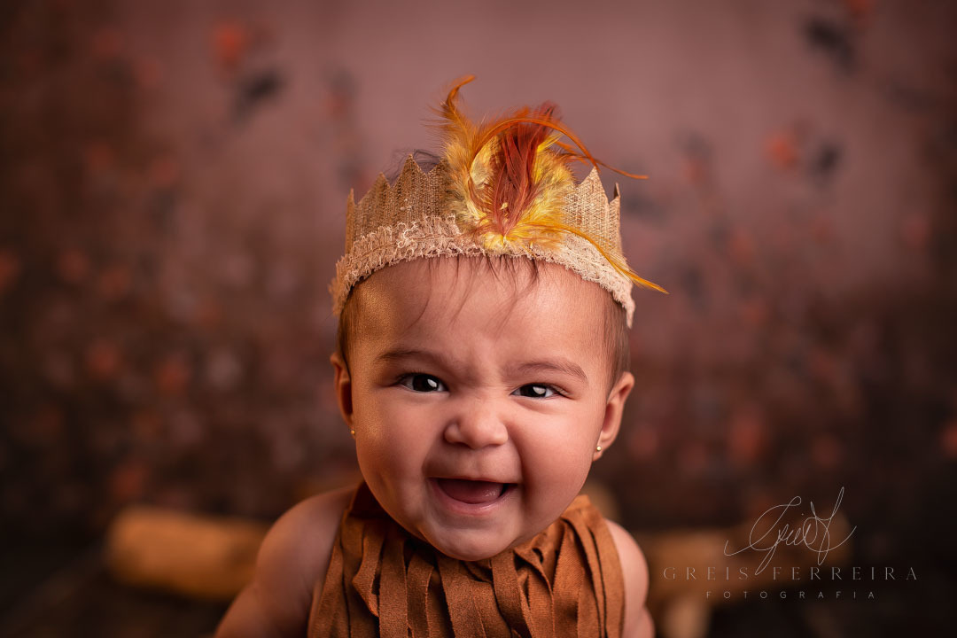 ensaio de bebe 5 meses indio arco flecha