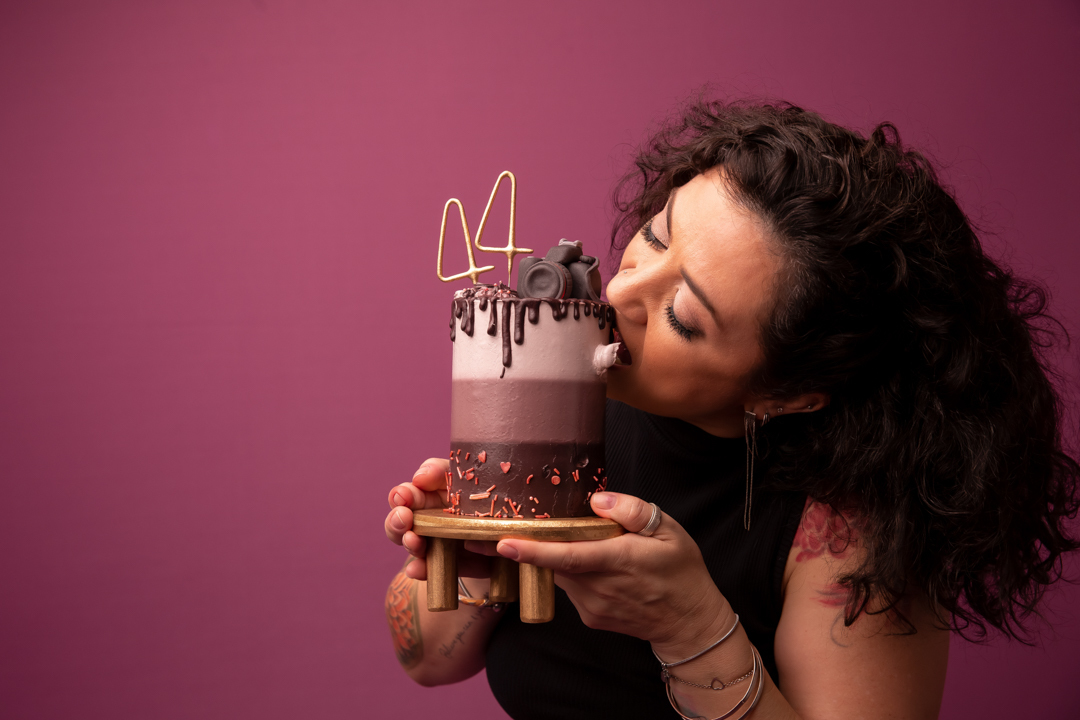 smash the cake 40 anos adulto mulher