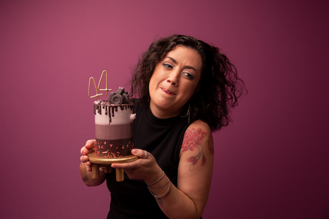 smash the cake 40 anos adulto mulher