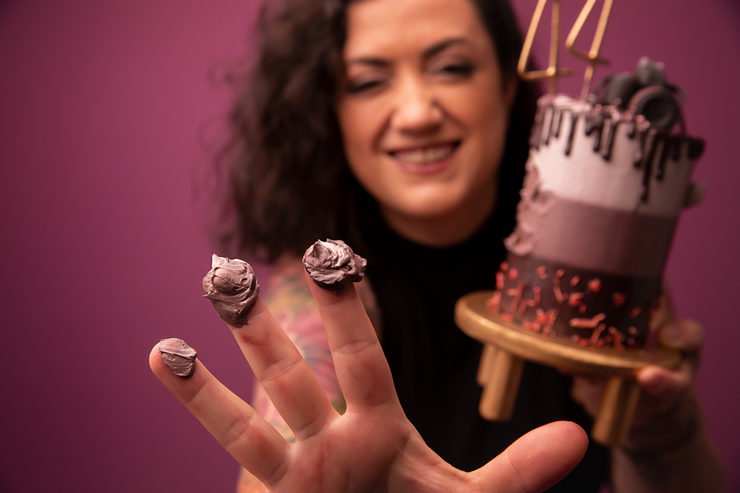 smash the cake 40 anos adulto mulher