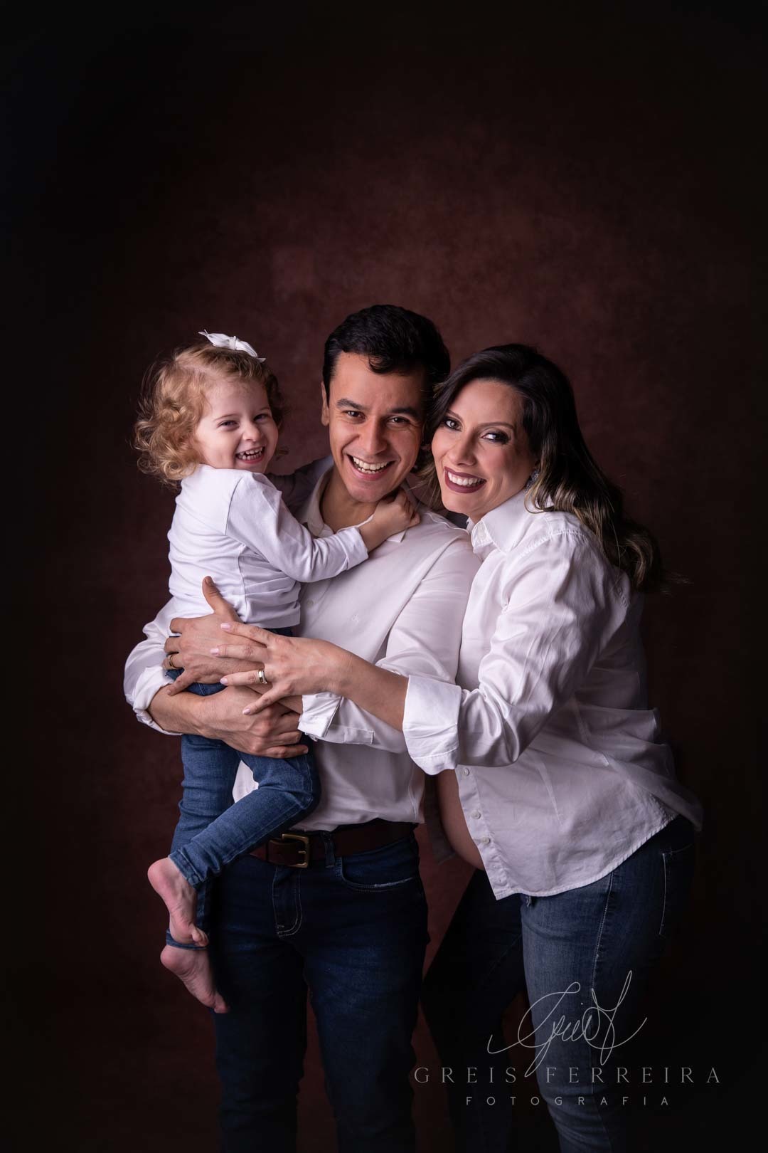 Ensaio Gestante 32 semanas foto gestação família marido filha