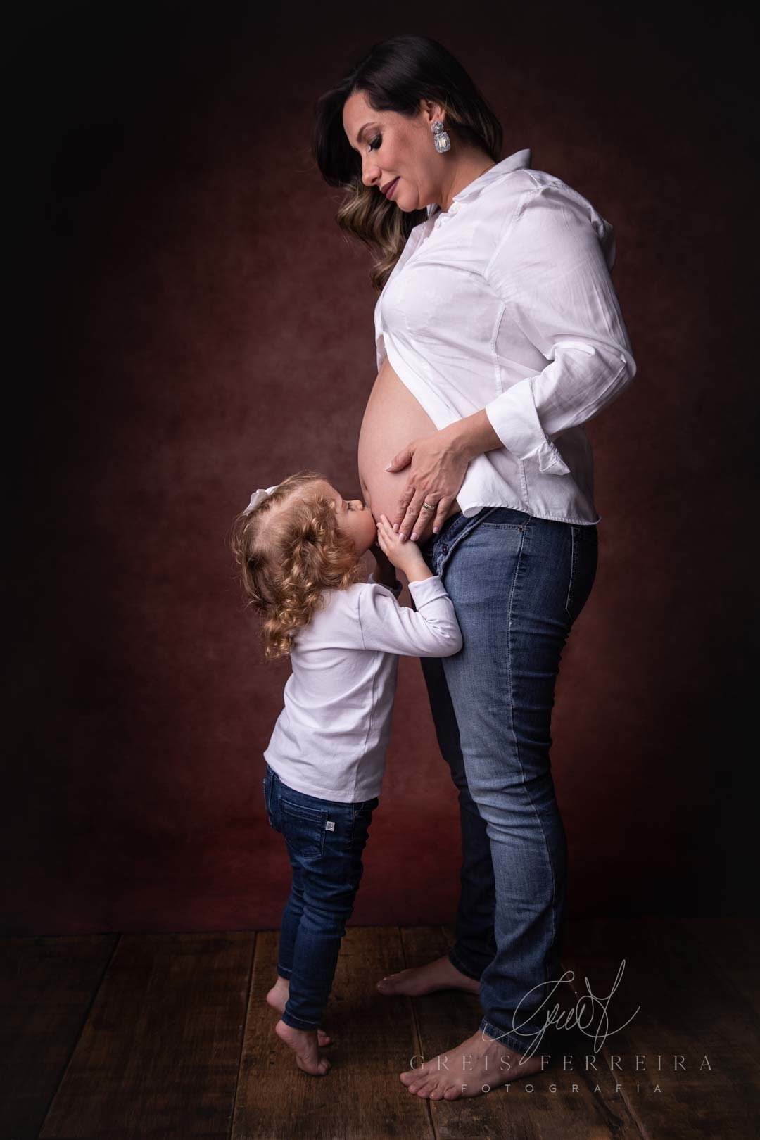 Ensaio Gestante 32 semanas foto gestação família filha