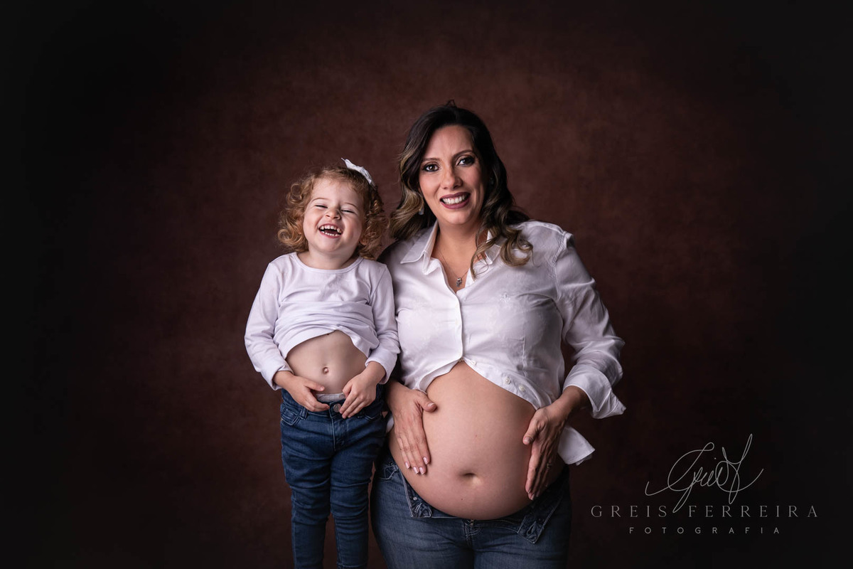 Ensaio Gestante 32 semanas foto gestação família filha