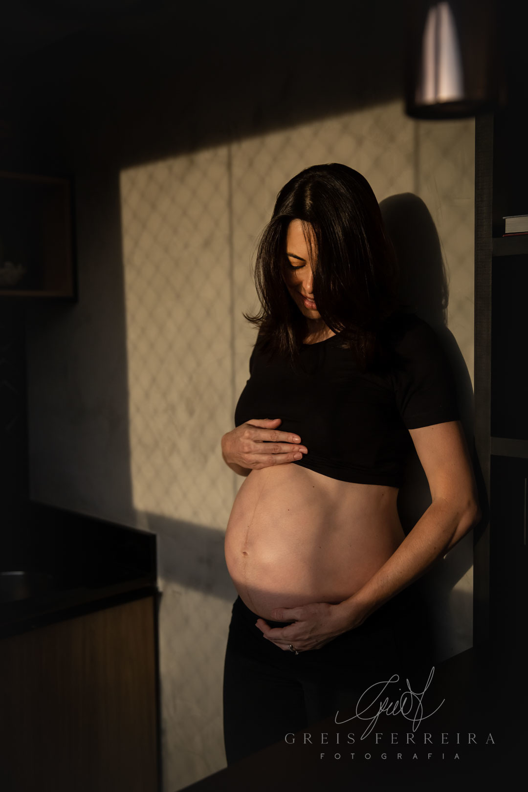 Ensaio Gestante em casa 30 semanas foto gestação