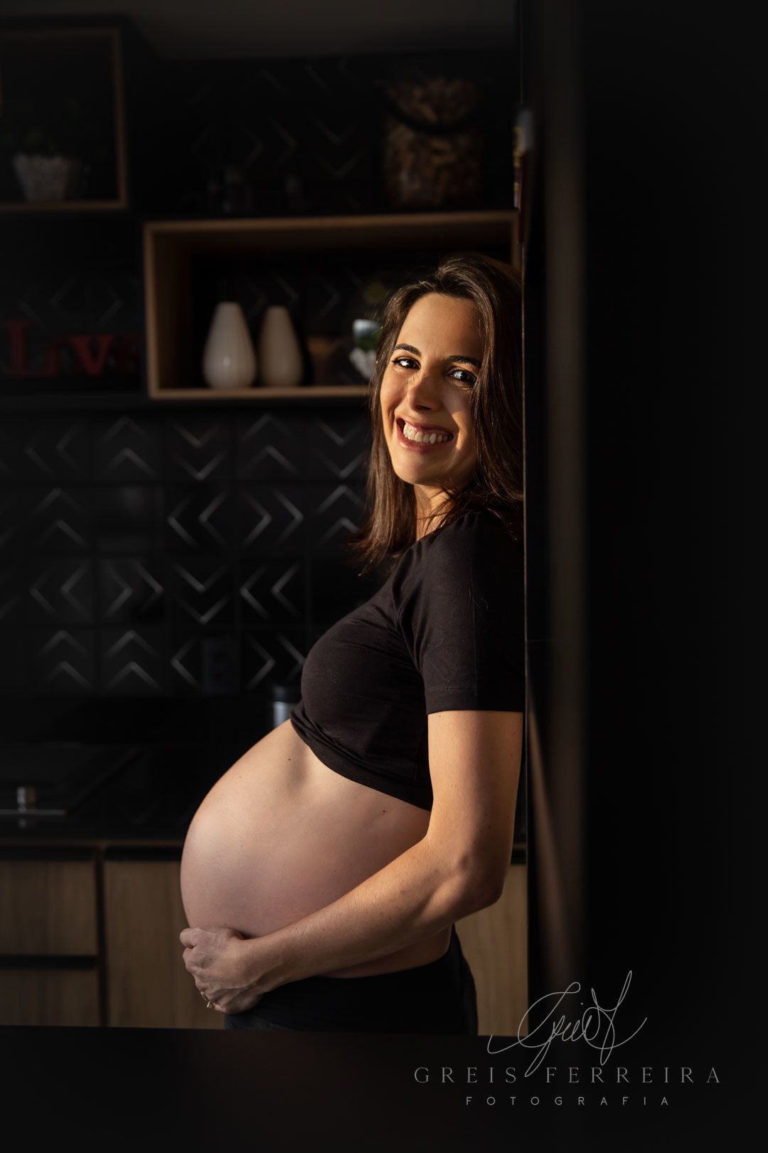 Ensaio Gestante em casa 30 semanas foto gestação