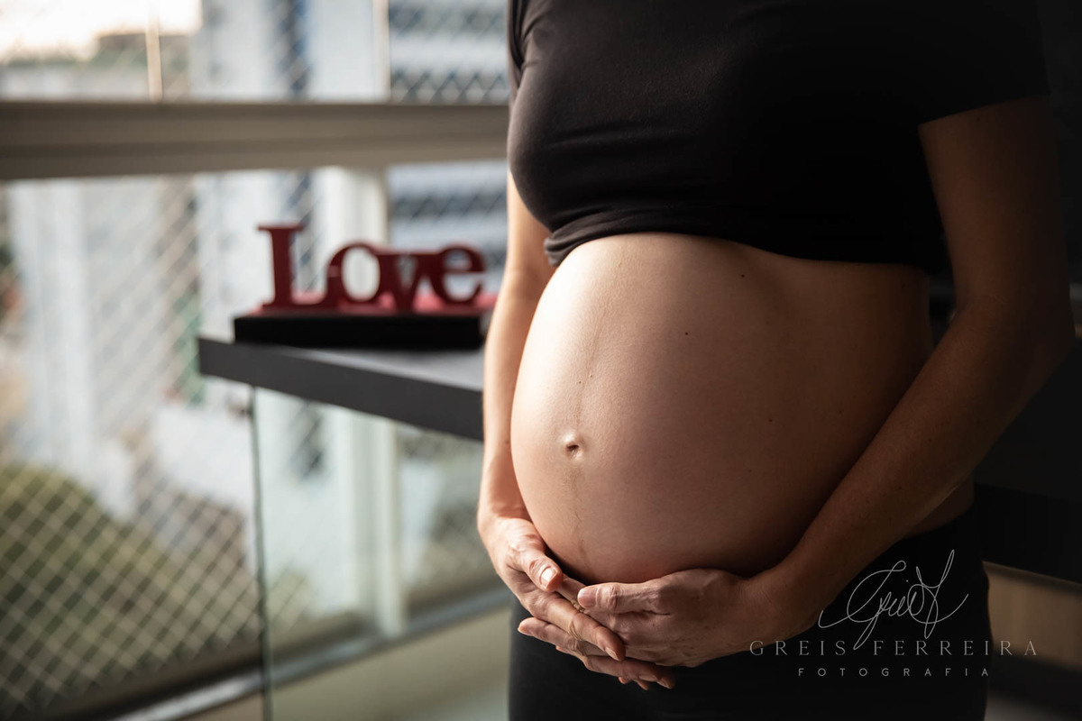 Ensaio Gestante em casa 30 semanas foto gestação