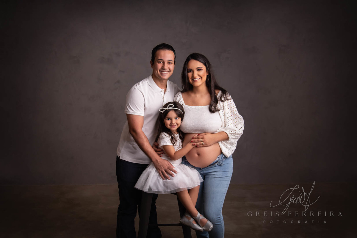 Ensaio Gestante 31 semanas foto gestação grávida familia pai marido filha