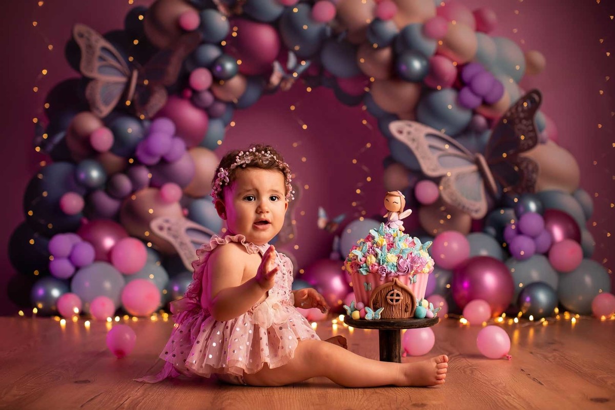 smash the cake ensaio bebe borboleta