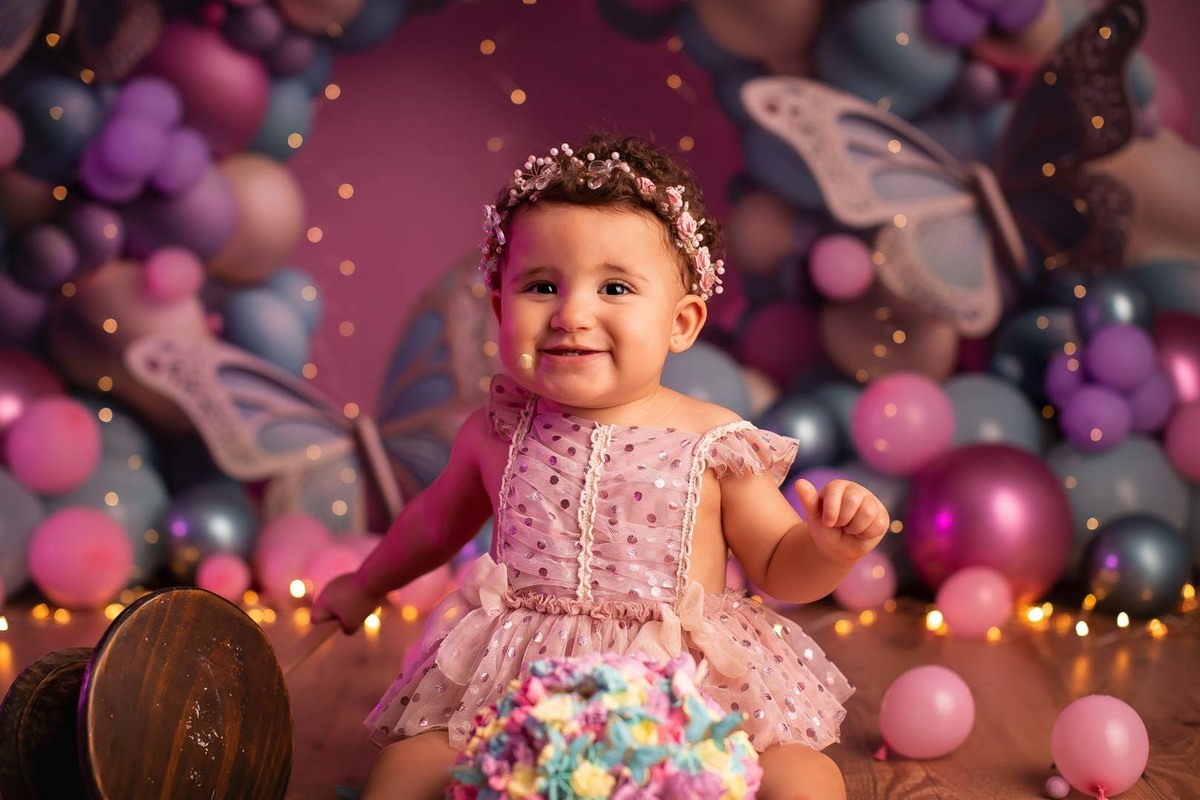 smash the cake ensaio bebe borboleta