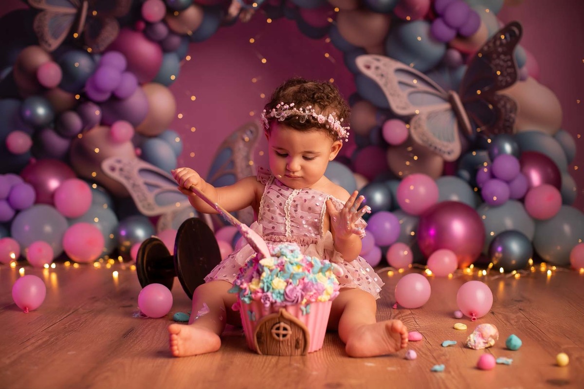 smash the cake ensaio bebe borboleta