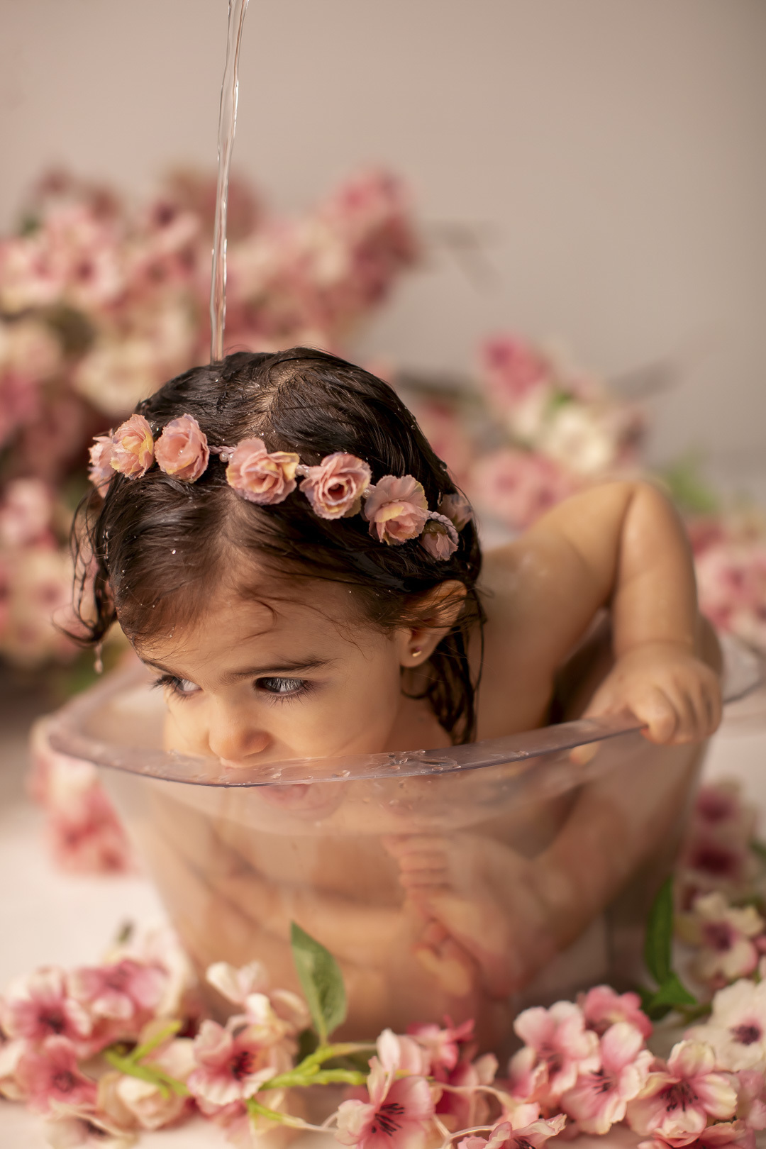 ensaio bebe hora banho menina 1 ano