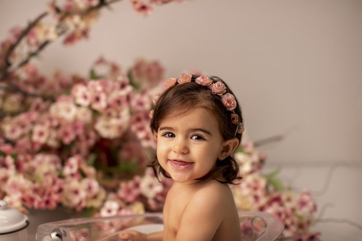 ensaio bebe hora banho menina 1 ano