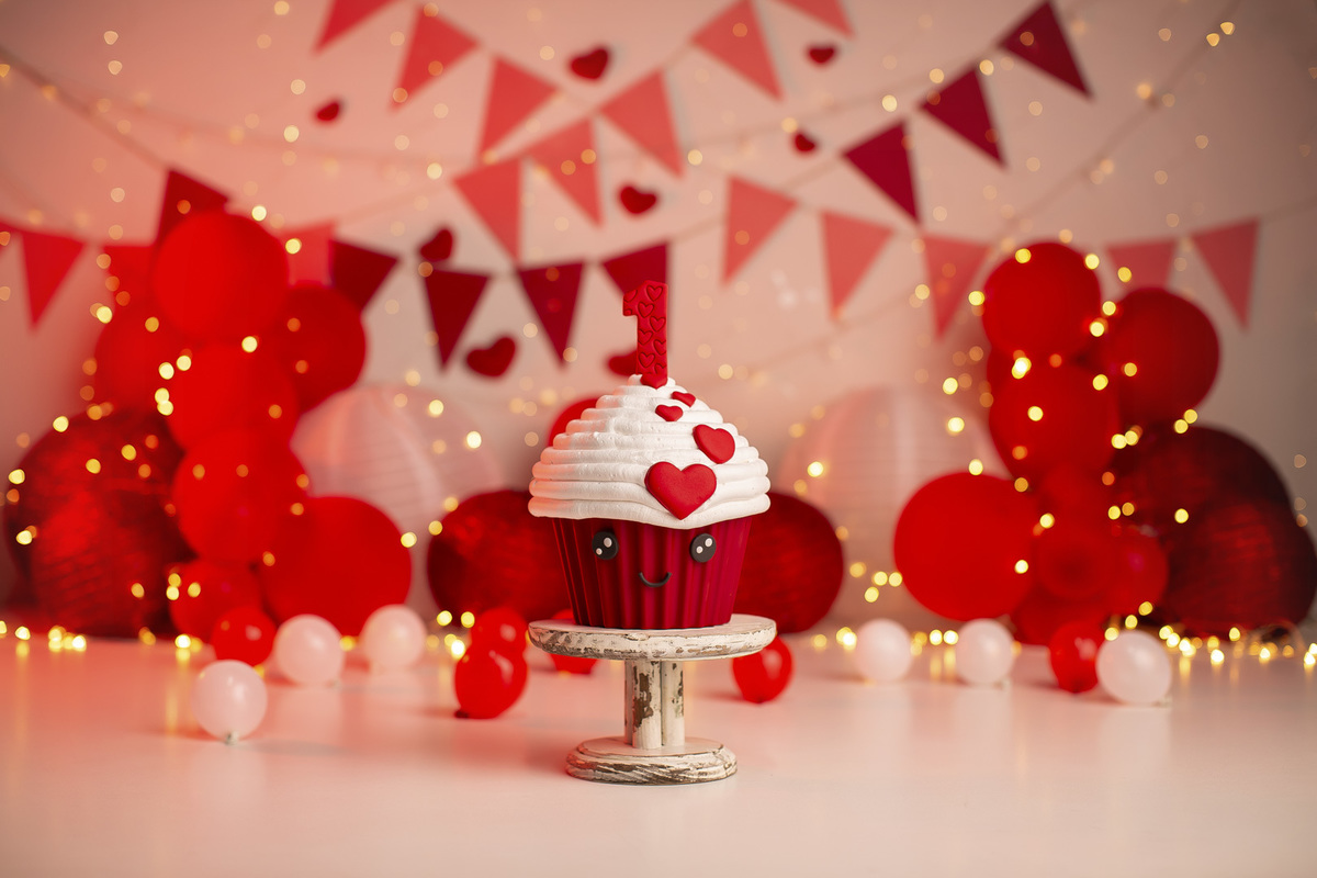 smash the cake coracao ensaio bebe 1 ano menina