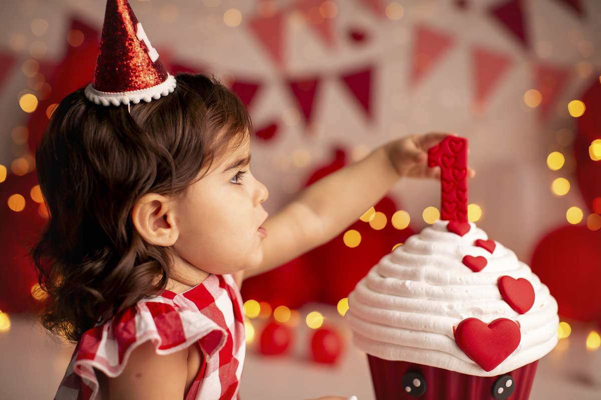 smash the cake coracao ensaio bebe 1 ano menina