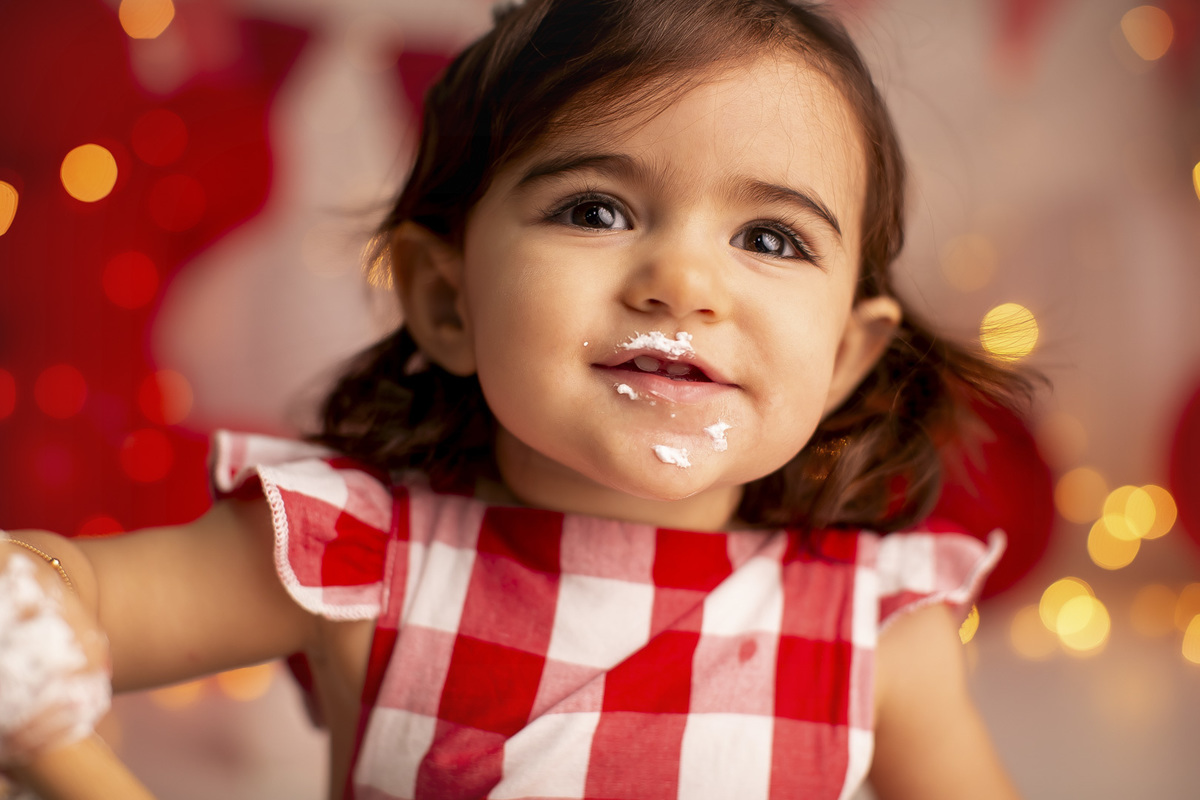 smash the cake coracao ensaio bebe 1 ano menina