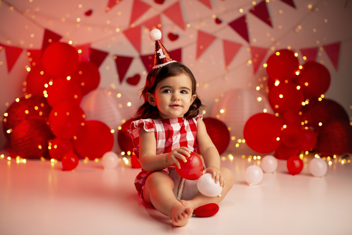 smash the cake coracao ensaio bebe 1 ano menina