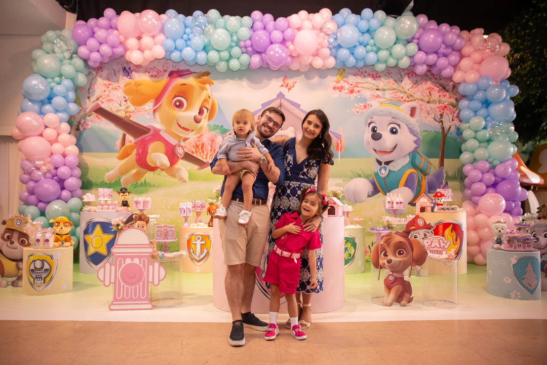 festa infantil aniversario 5 anos casa fantastica patrulha canina menina