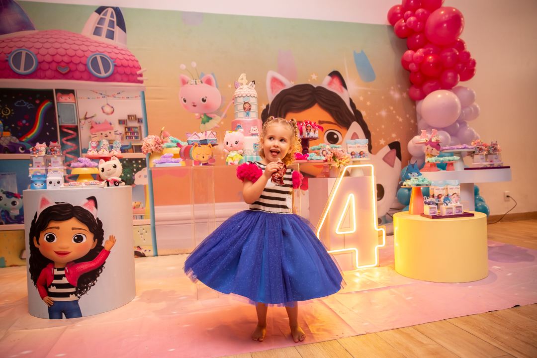 festa infantil aniversario 4 anos buffet cidade encantada gabby e Pandy menina fotos niver cobertura festa evento