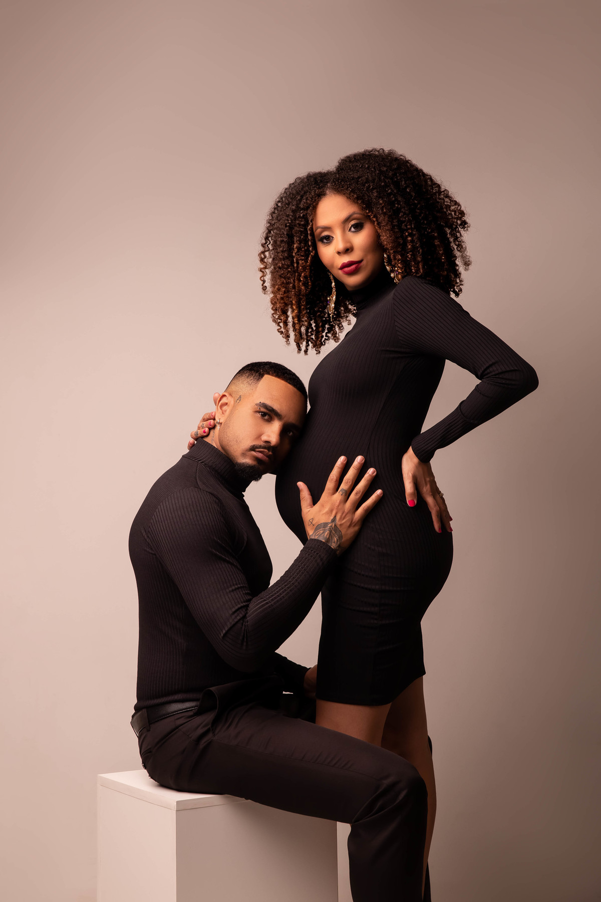ensaio gestante estudio marido esposo
