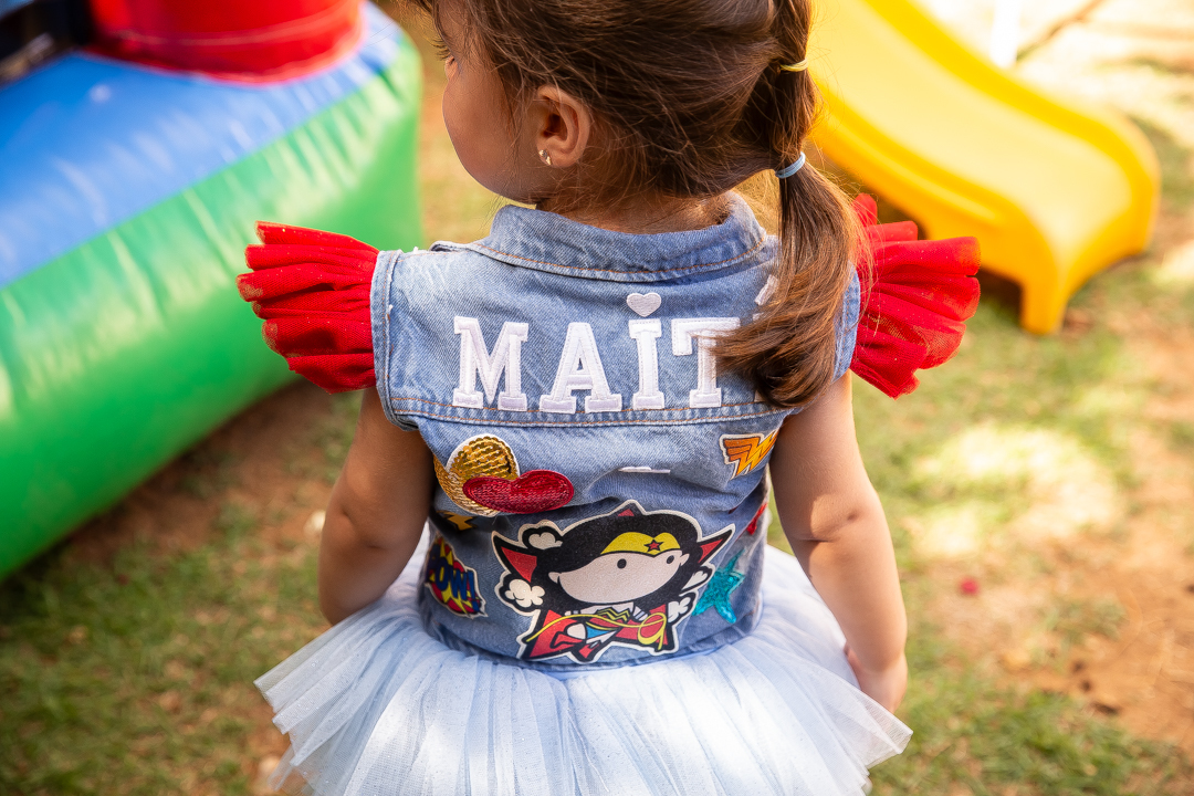 fotógrafo de festa infantil em Belo Horizonte, aniversário infantil 3 anos, festa infantil Mulher Maravilha, fotografia de aniversário infantil, festa infantil ao ar livre, aniversário infantil em Belo Horizonte