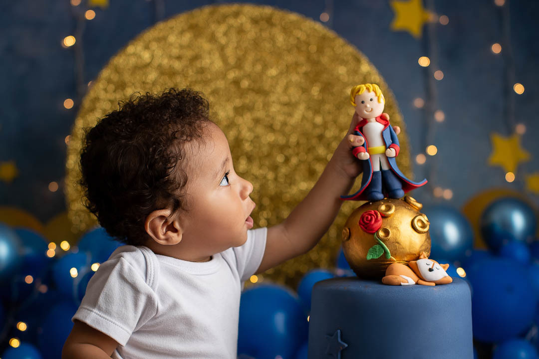 Pequeno Príncipe Lucca Smash the cake de bebe de 1 ano