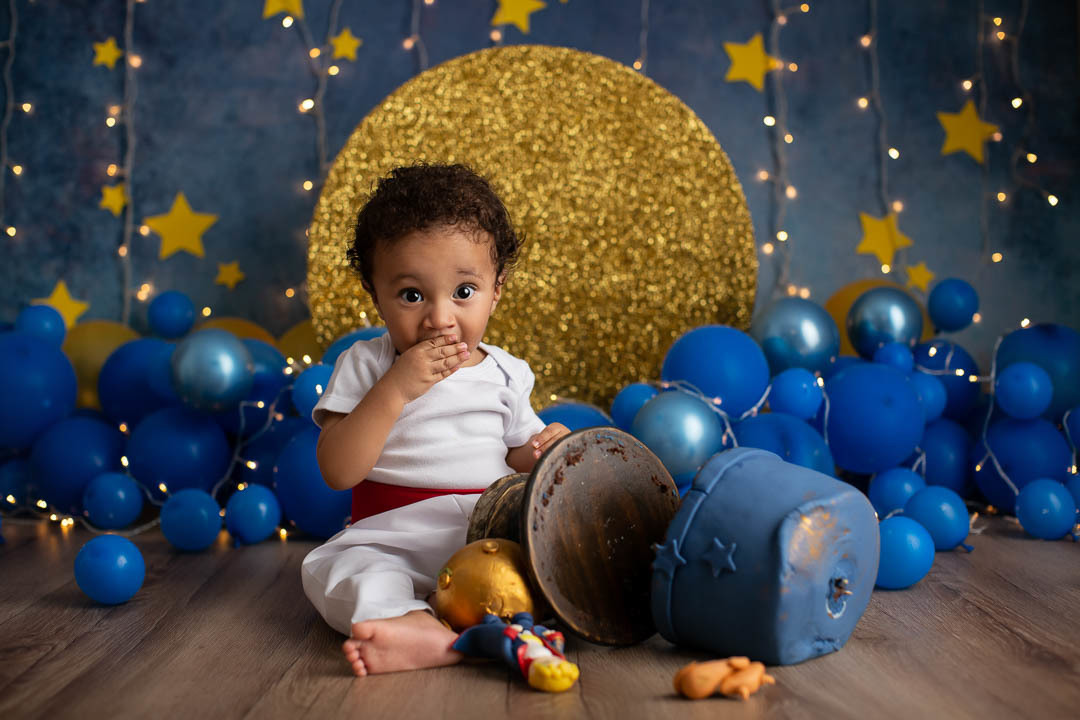 Pequeno Príncipe Lucca Smash the cake de bebe de 1 ano