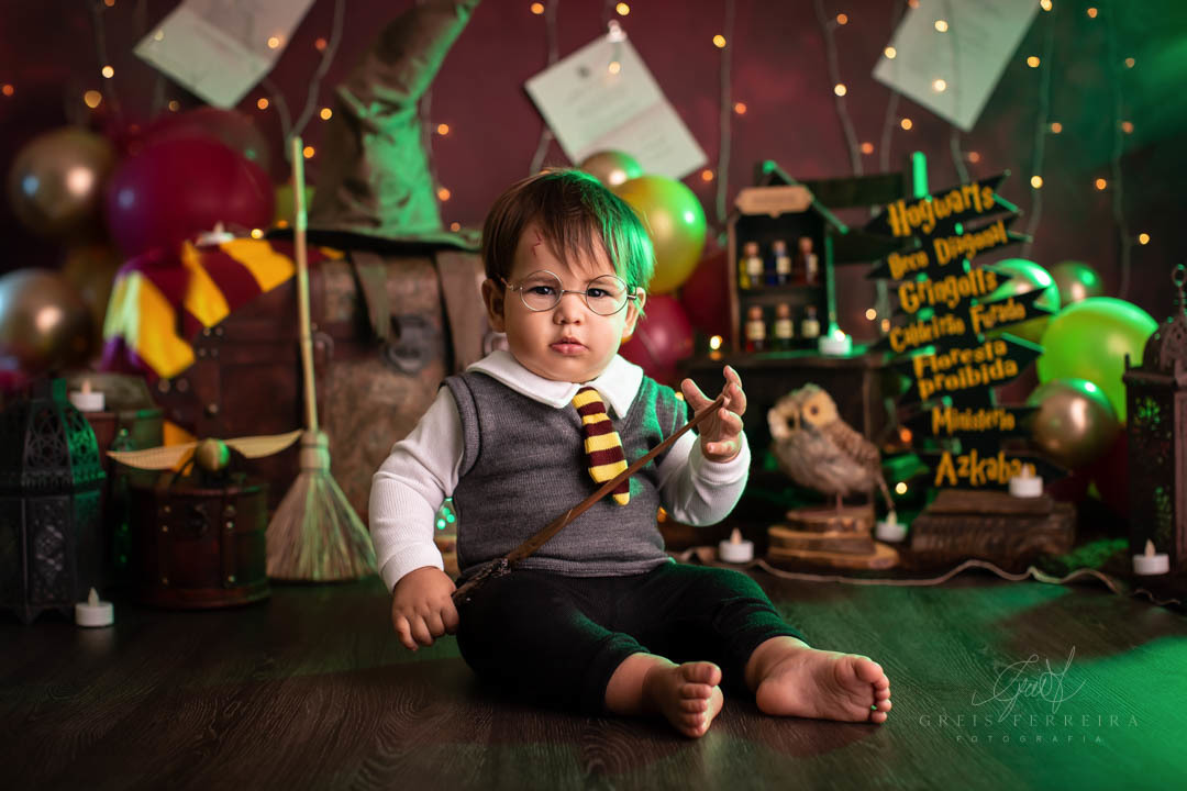 smash the cake harry potter ensaio de bebe de aniversario de 1 ano