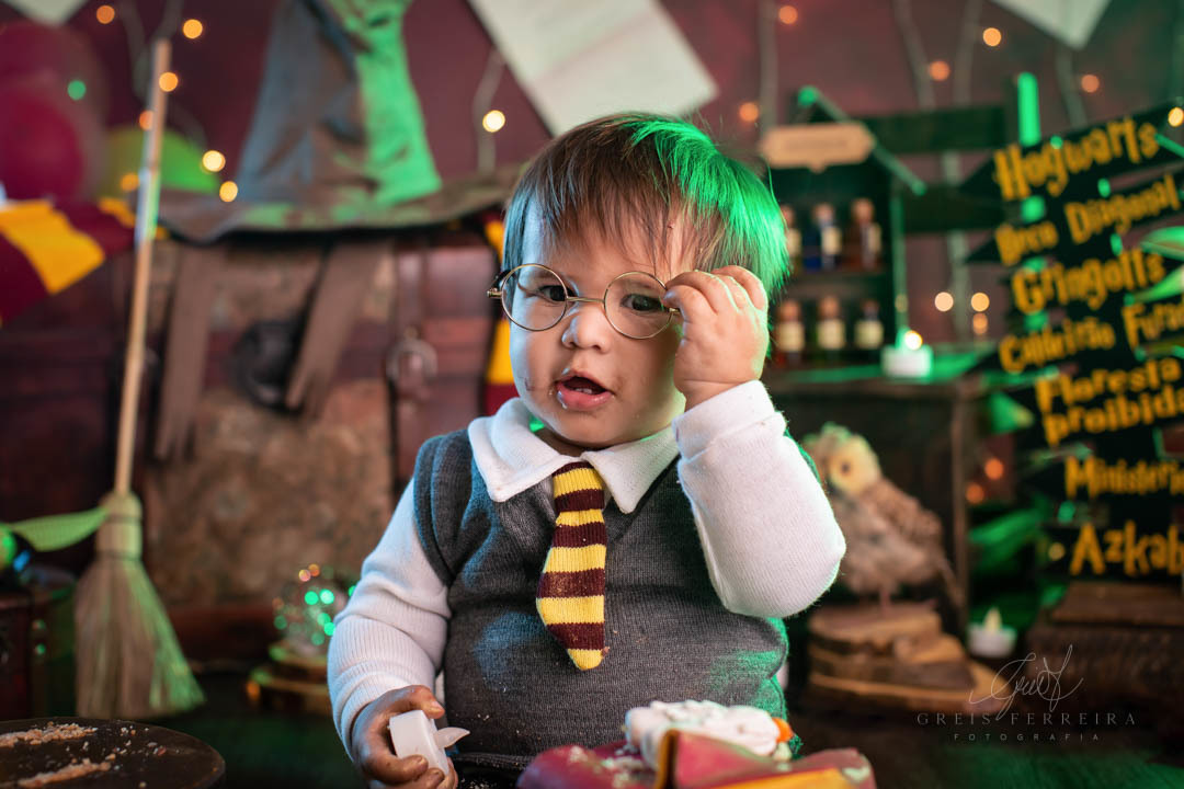 smash the cake harry potter ensaio de bebe de aniversario de 1 ano