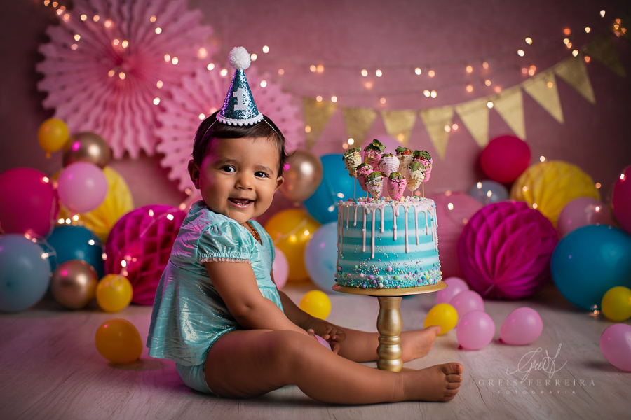 Smash the cake ensaio de bebê | Lavinia