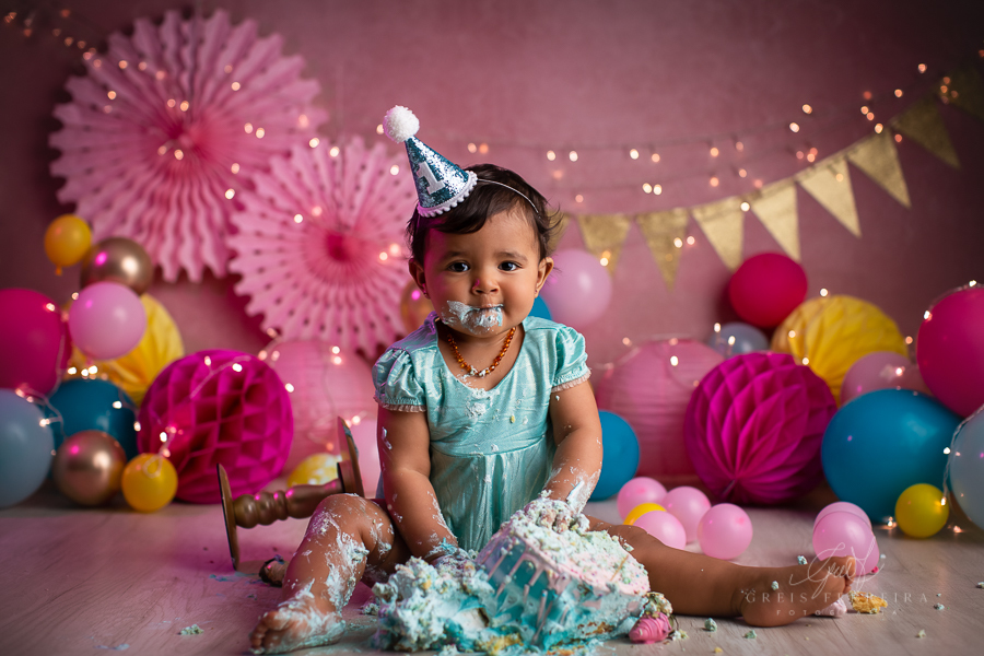 Smash the cake ensaio de bebê | Lavinia