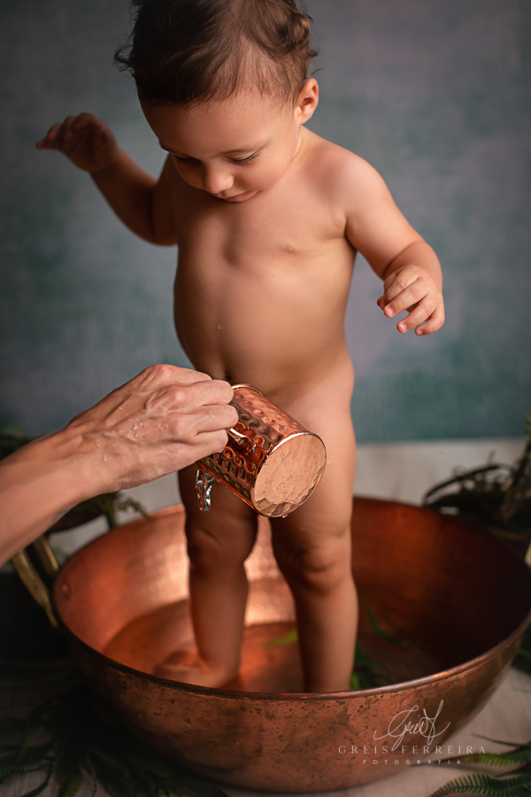 Rafael  | Hora do banho | Ensaio de 1 ano