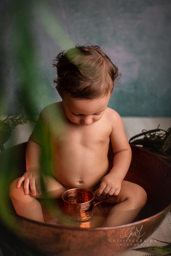 Rafael  | Hora do banho | Ensaio de 1 ano