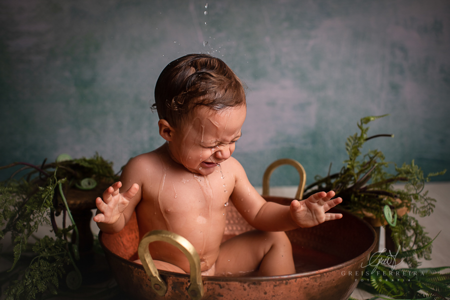 Rafael  | Hora do banho | Ensaio de 1 ano