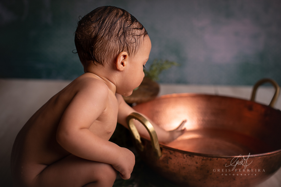 Rafael  | Hora do banho | Ensaio de 1 ano