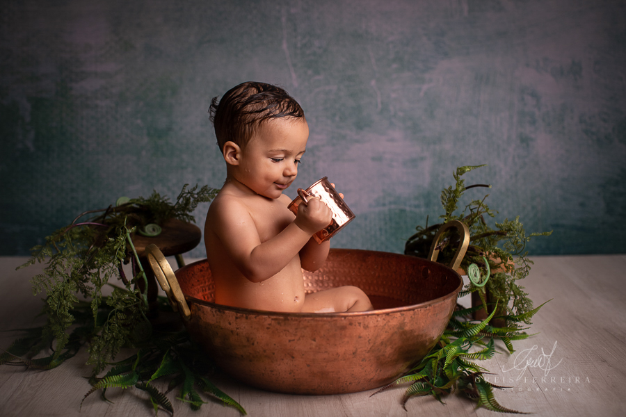 Rafael  | Hora do banho | Ensaio de 1 ano