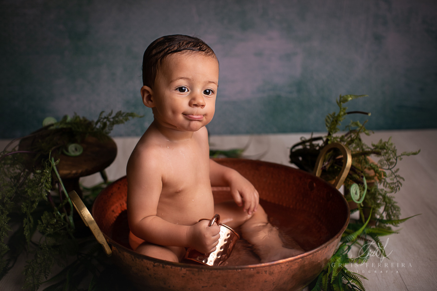 Rafael  | Hora do banho | Ensaio de 1 ano