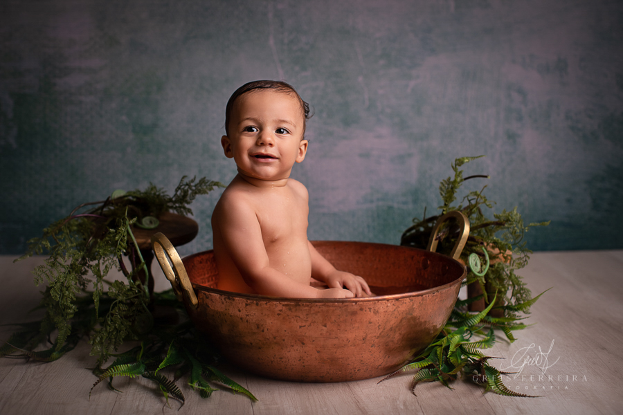 Rafael  | Hora do banho | Ensaio de 1 ano