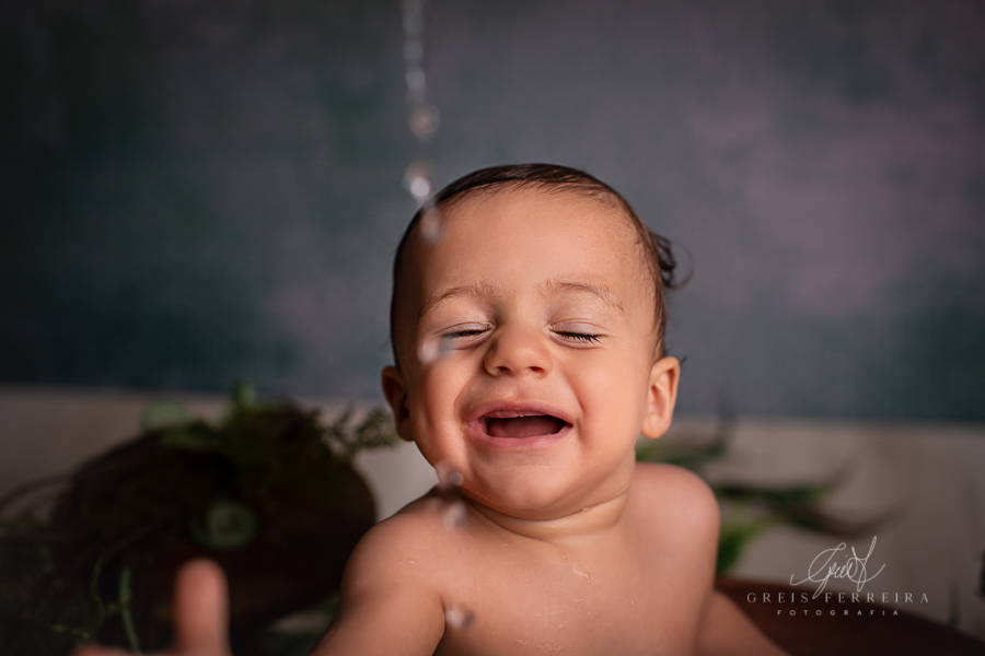 Rafael  | Hora do banho | Ensaio de 1 ano