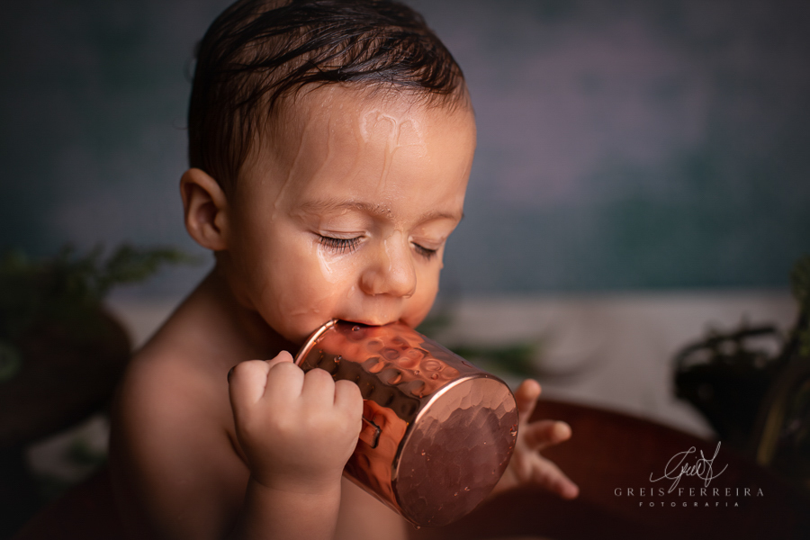 Rafael  | Hora do banho | Ensaio de 1 ano