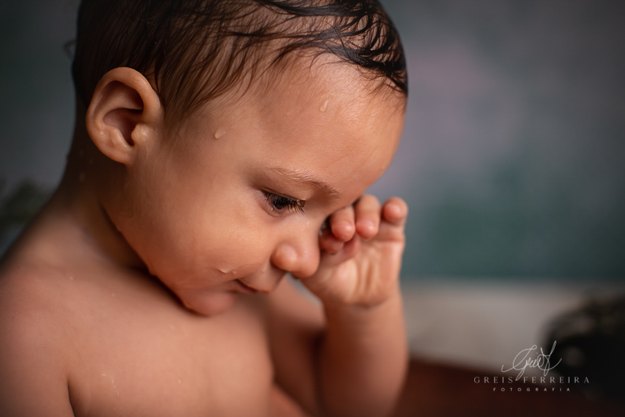 Rafael  | Hora do banho | Ensaio de 1 ano