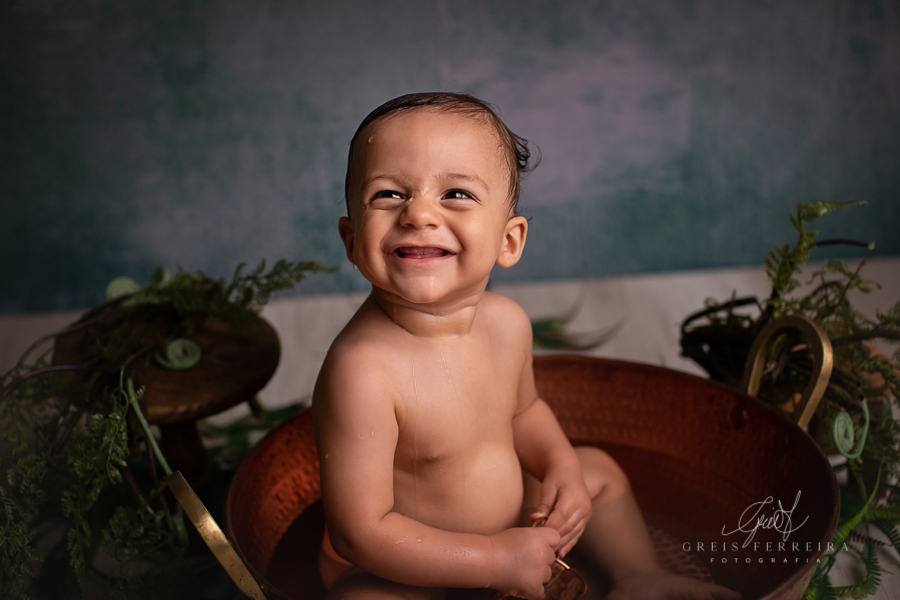 Rafael  | Hora do banho | Ensaio de 1 ano