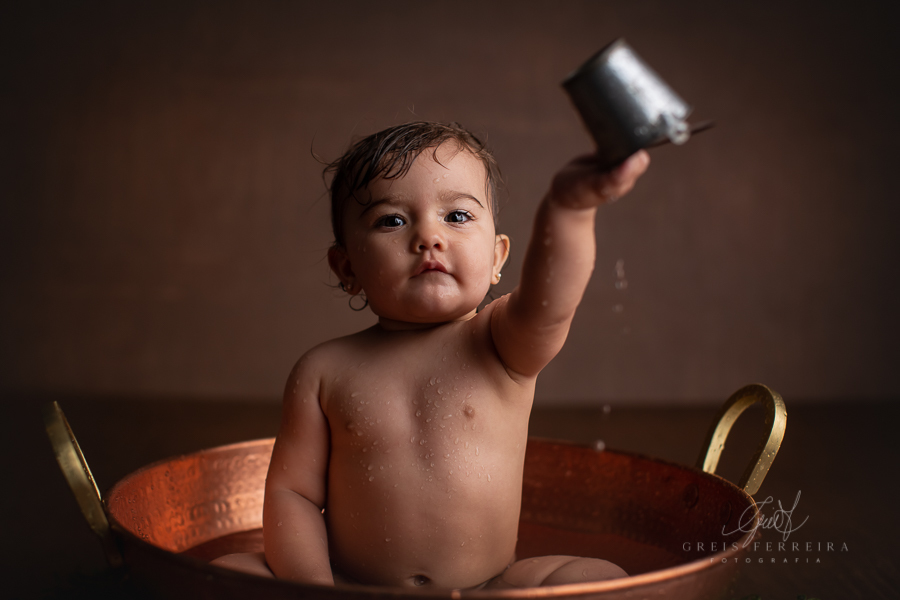 Ana Cecília | Hora do banho | Ensaio de 1 ano