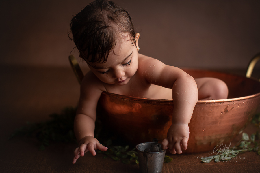 Ana Cecília | Hora do banho | Ensaio de 1 ano