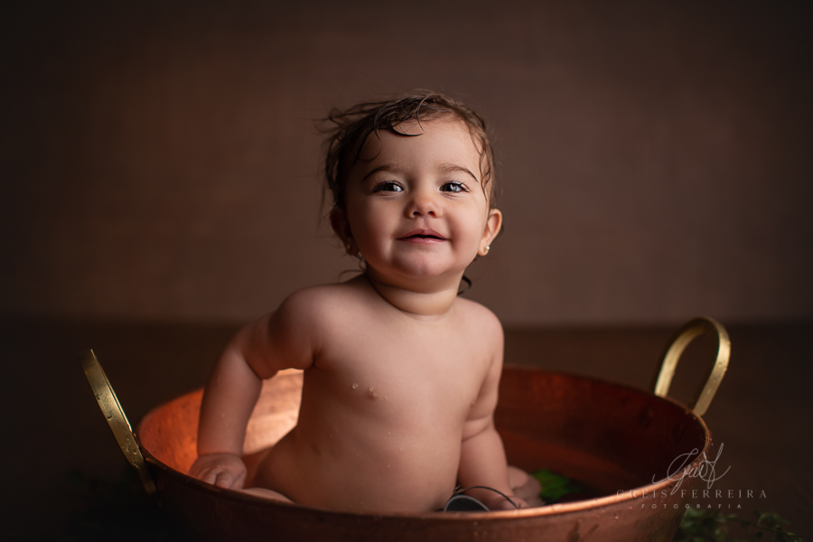 Ana Cecília | Hora do banho | Ensaio de 1 ano