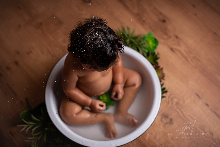 Fernanda | Hora do banho| Ensaio de 1 ano