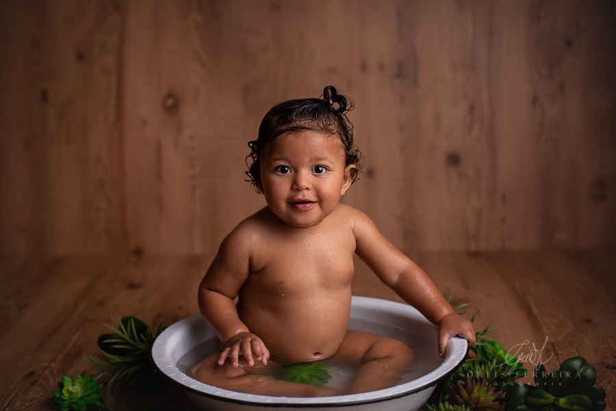 Fernanda | Hora do banho| Ensaio de 1 ano