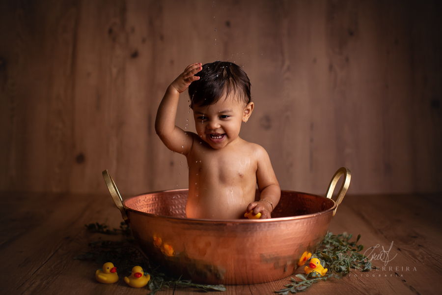 Helena | Hora do banho | Ensaio de 1 ano