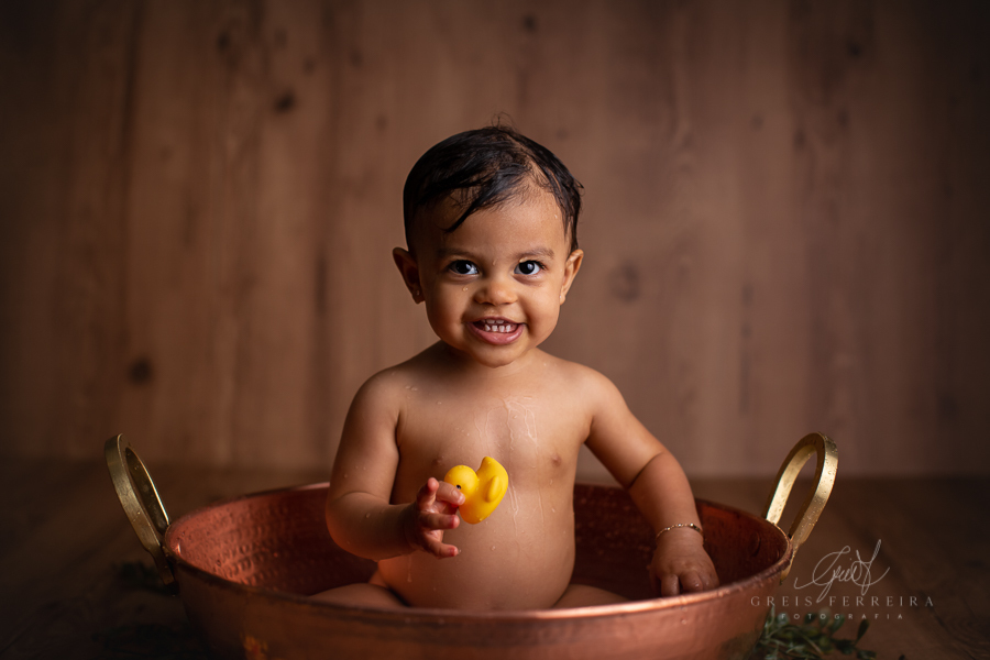 Helena | Hora do banho | Ensaio de 1 ano