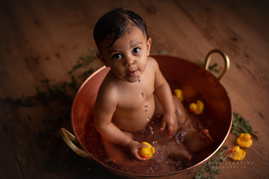 Helena | Hora do banho | Ensaio de 1 ano